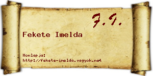 Fekete Imelda névjegykártya